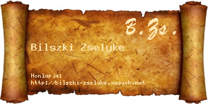 Bilszki Zselyke névjegykártya